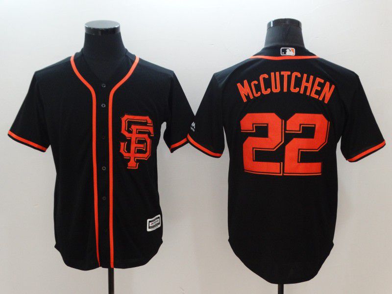 Men San Francisco Giants 22 Mccutchen Black Game MLB Jerseys